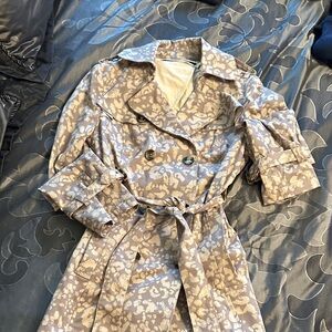Elegant Floral Women's Trench Coat